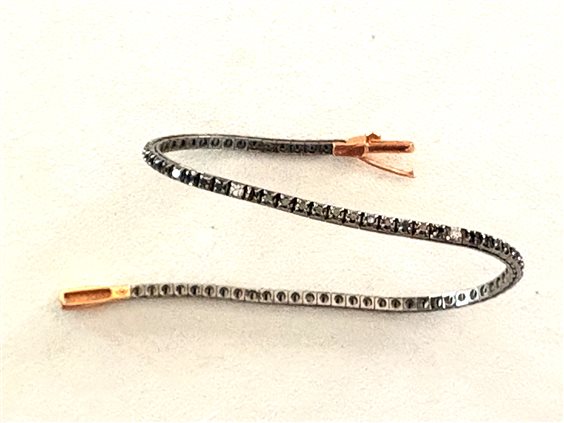Bracelet Arkano Tennis in Or rosé Diamante Black 1.46 Ct BRT151NB 1.51 N - BRT151NB 1.51 N